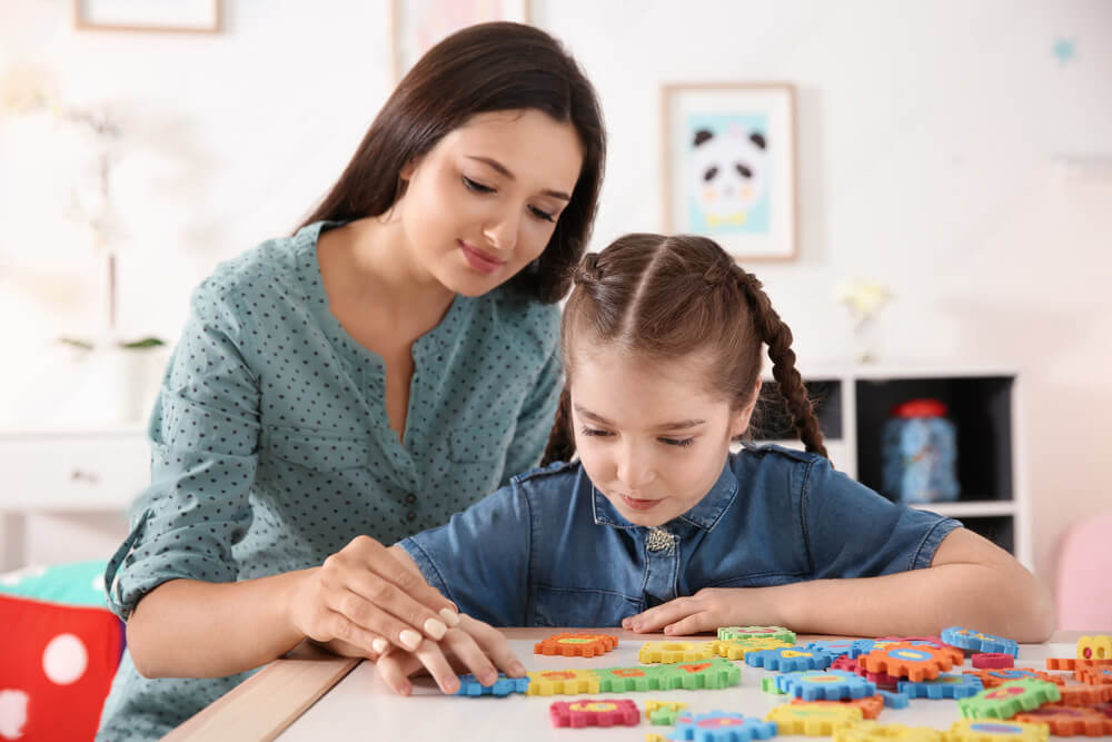 Student receiving support at Step Up Autism Center